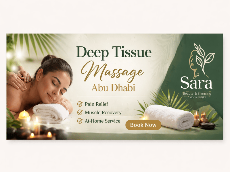 Deep Tissue Massage in Abu Dhabi – Complete Guide to Pain Relief & Relaxation at Sara Beauty’s home spa