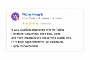 Google review of Sara beauty client